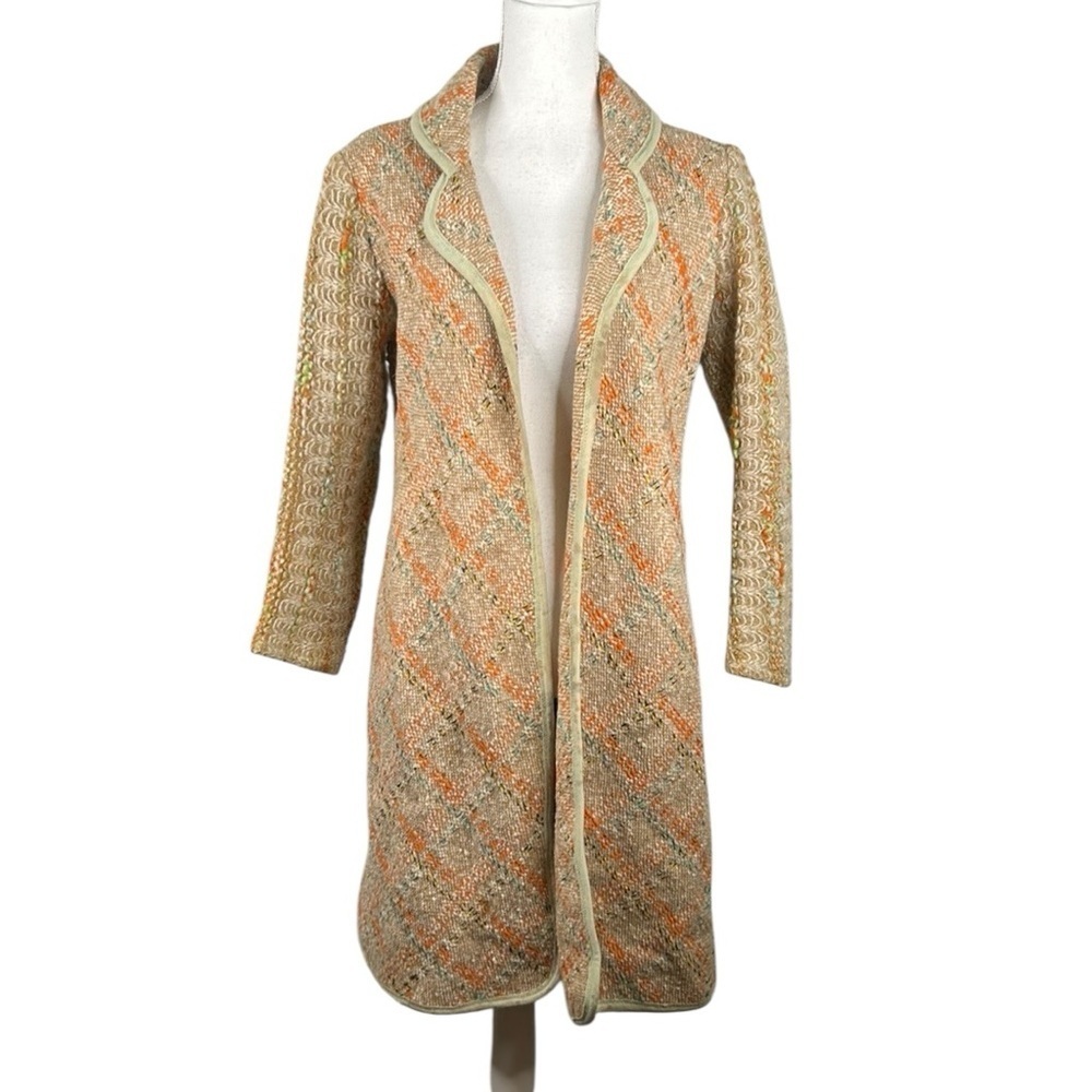 Vintage Style Knit Winter Fall Classic‎ Boho Open Cardigan Size Small